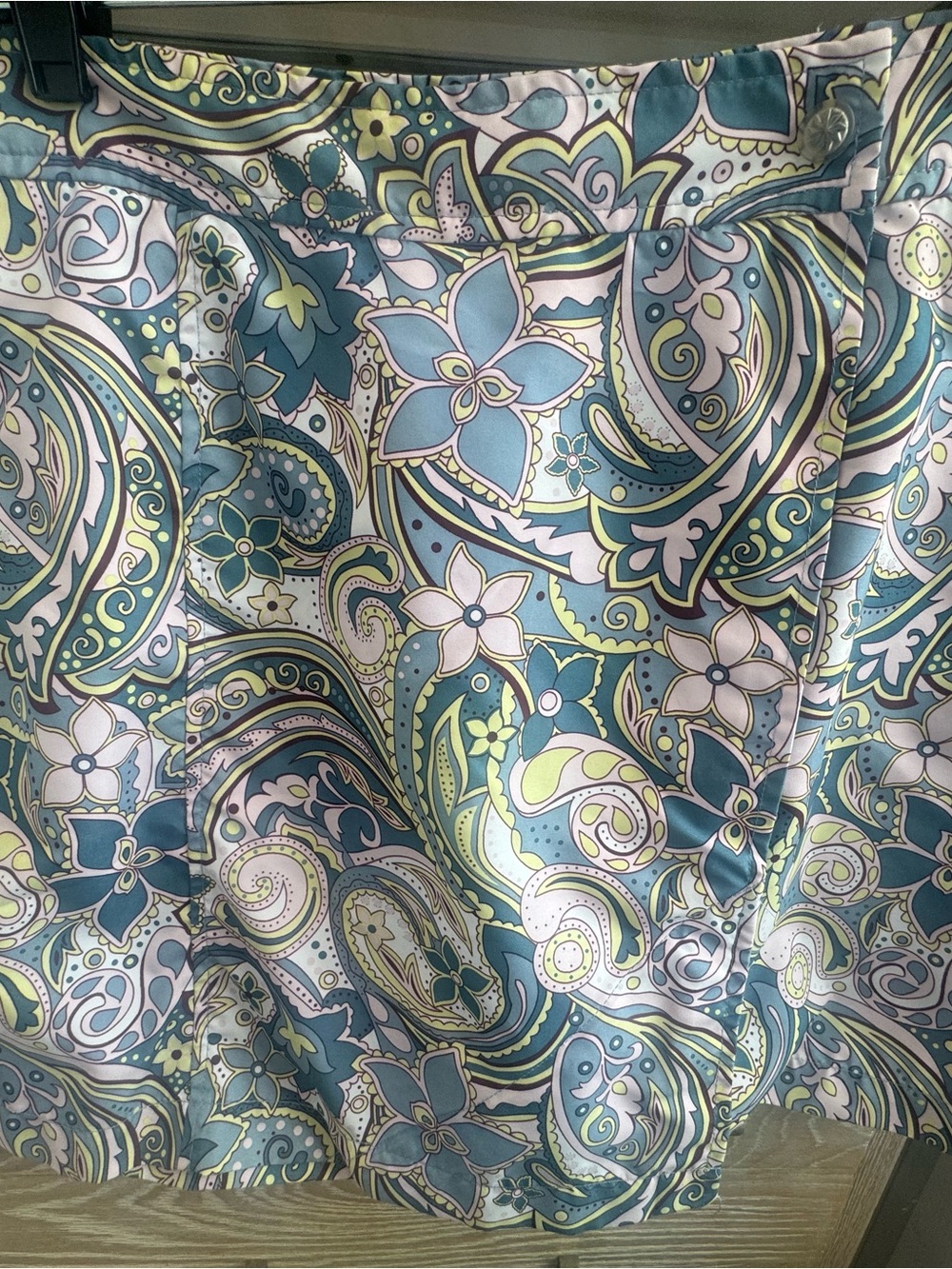 Athleta Paisley Print Skirt in Teal and Light Green
